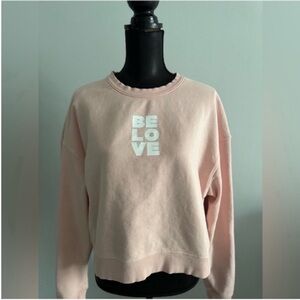 Ascolour Women’s Blush Pink 'BE LOVE' Sweatshirt L